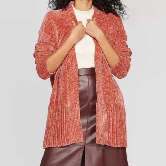 a new day Sweaters - A new day Chenille Open Front Cardigan size XL Dusty Rose Mauve